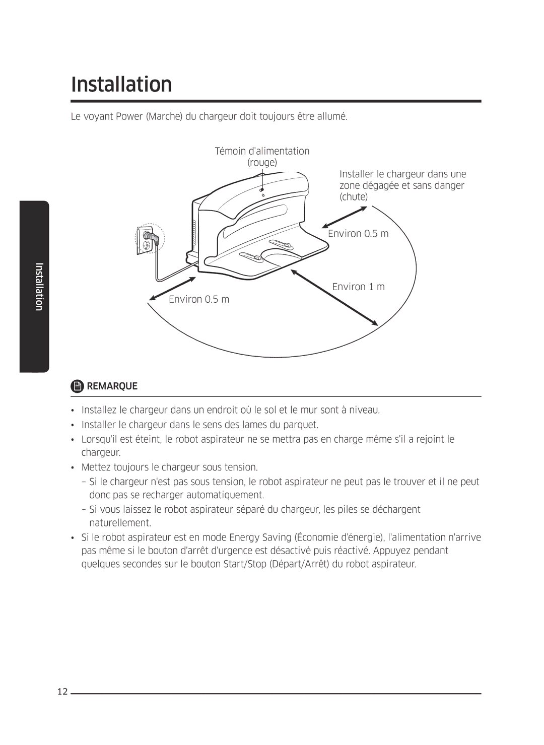 Samsung VR10J505FUD/EF, VR10J5010UG/EF, VR10J501FUA/EF, VR10J502FUB/EF, VR10J503FUC/EF manual Installation 