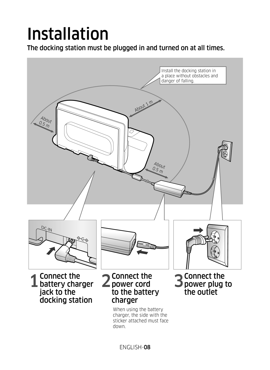 Samsung VR10M7020UW/TW, VR10M7030WG/ST, VR10M7020UW/ML manual Installation 