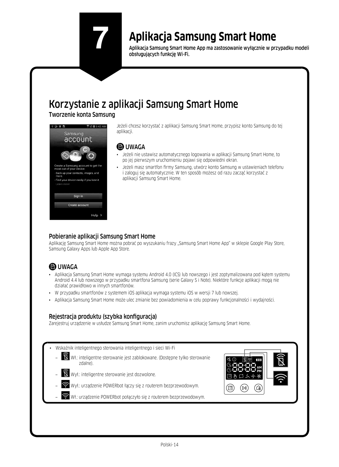 Samsung VR20M705CUS/GE Aplikacja Samsung Smart Home, Korzystanie z aplikacji Samsung Smart Home, Tworzenie konta Samsung 