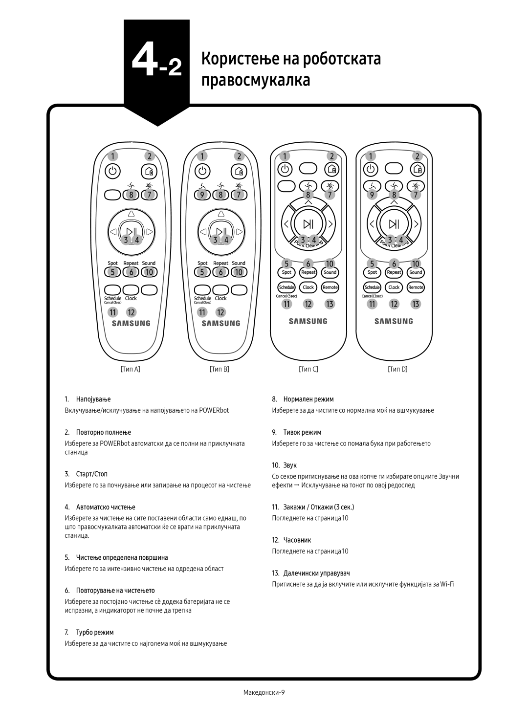 Samsung VR10M701HUW/GE, VR10M703HWG/GE, VR20M707HWS/GE, VR20M705CUS/GE, VR10M701CUW/GE manual Напојување 