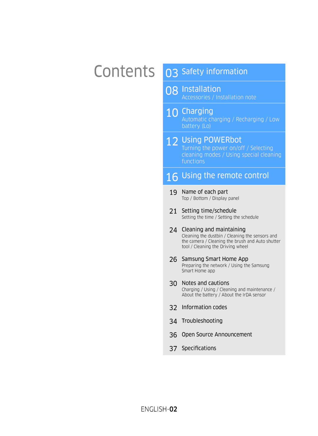 Samsung VR10M703PW9/WA manual Using the remote control, ENGLISH-02 