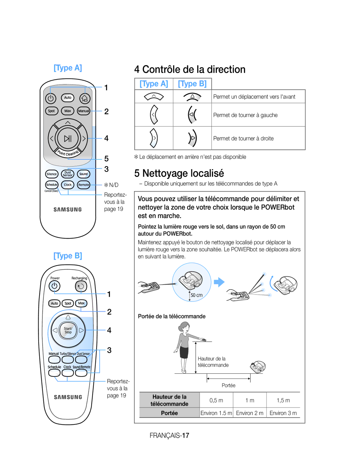 Samsung VR20H9051UC/EF manual Nettoyage localisé 