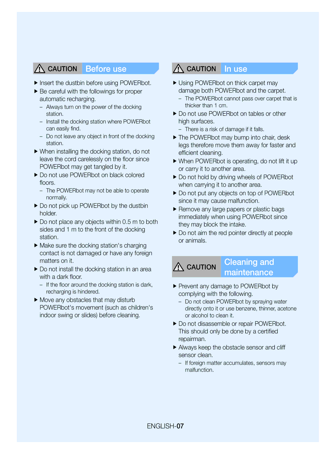 Samsung VR20J9010UG/SP manual ENGLISH-07 