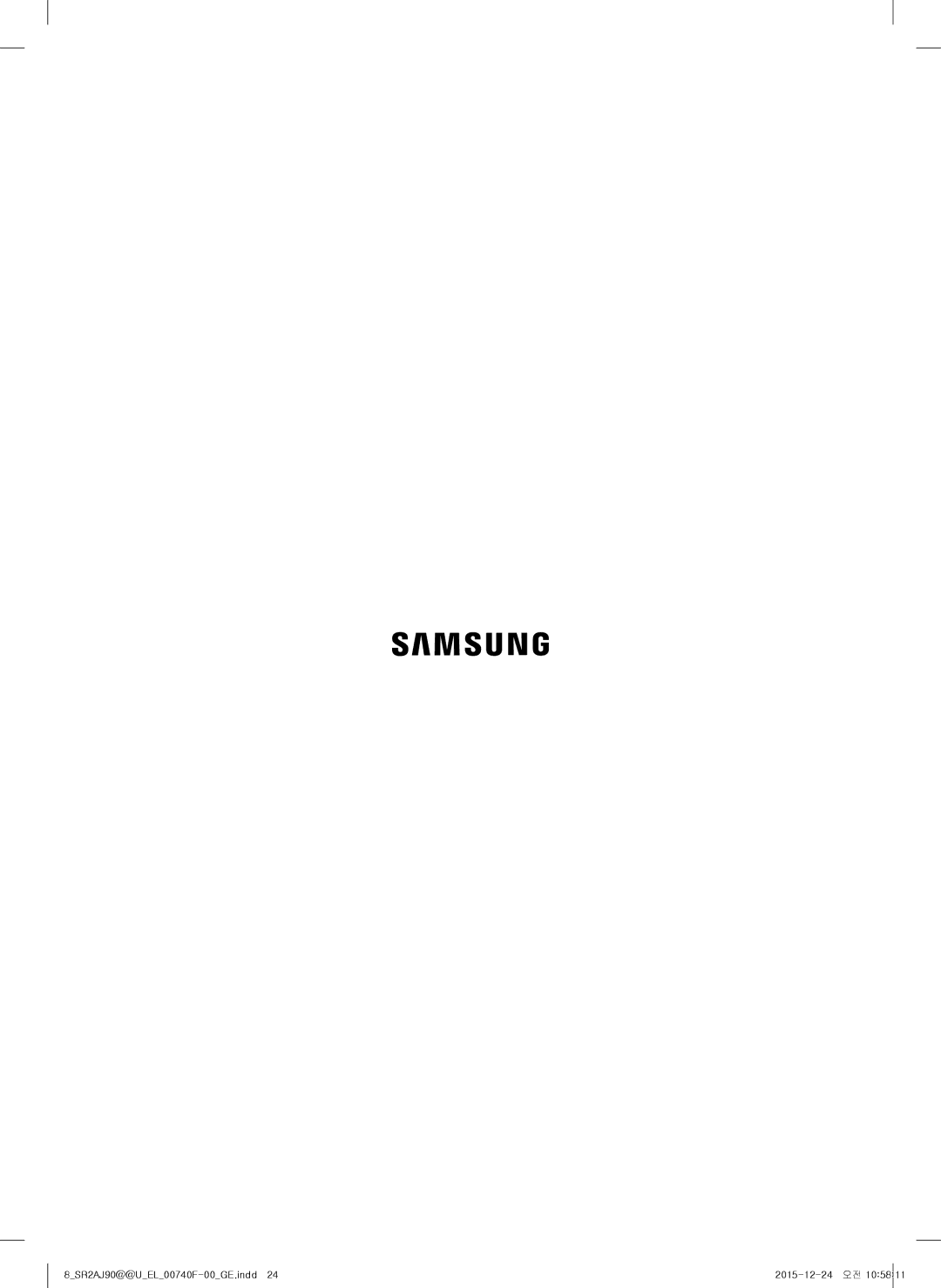 Samsung VR20J9020UG/EG, VR20J9020UR/EG, VR20J9020UR/ET, VR20J9020UG/GE manual 8SR2AJ90@@UEL00740F -00GE.indd 2015 -12 -24 오전 