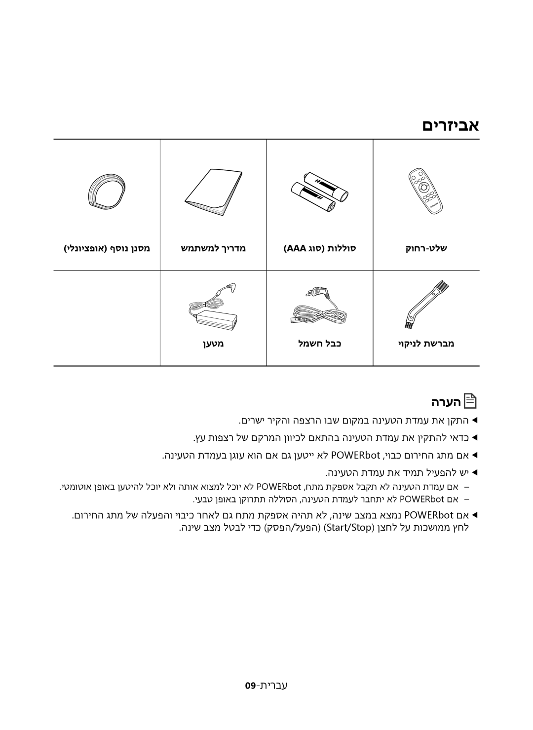 Samsung VR20J9020UR/ML manual םירזיבא 