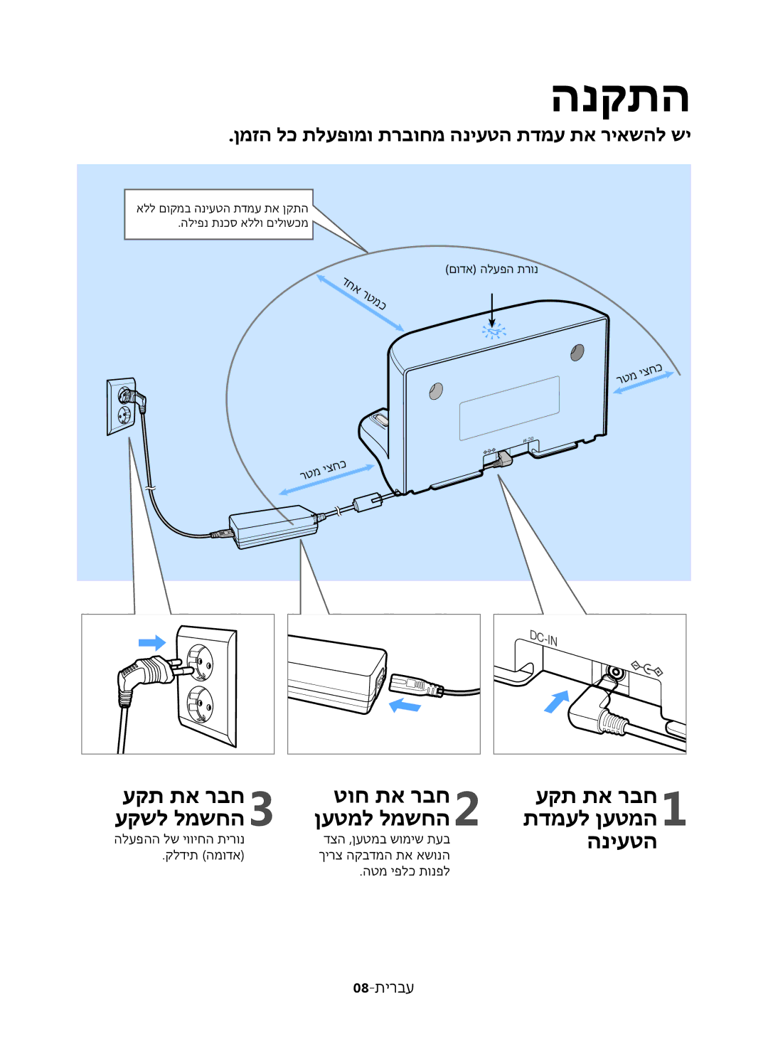 Samsung VR20J9020UR/ML manual הנקתה 