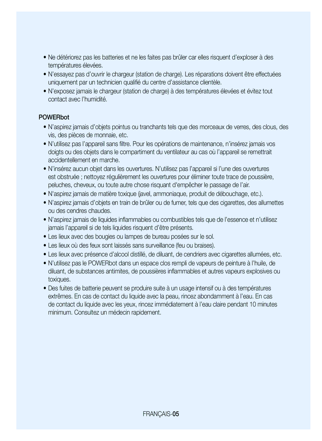 Samsung VR20J9259UC/EG manual FRANÇAIS-05 