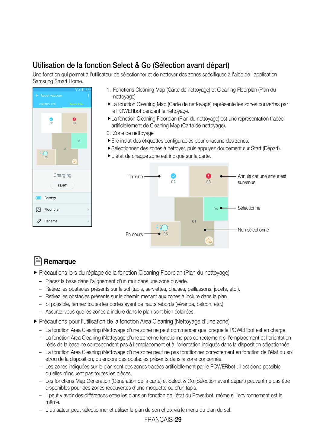 Samsung VR20K9350WK/EG manual FRANÇAIS-29 