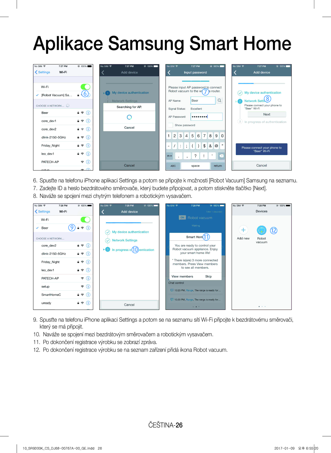 Samsung VR20K9350WK/GE manual ČEŠTINA-26 