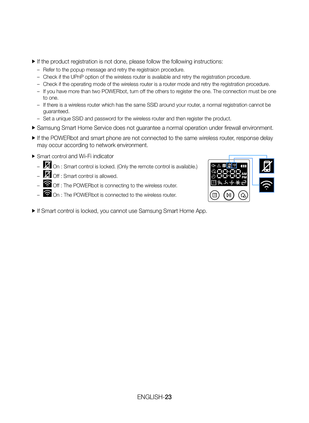 Samsung VR20K9350WK/ML manual ENGLISH-23 