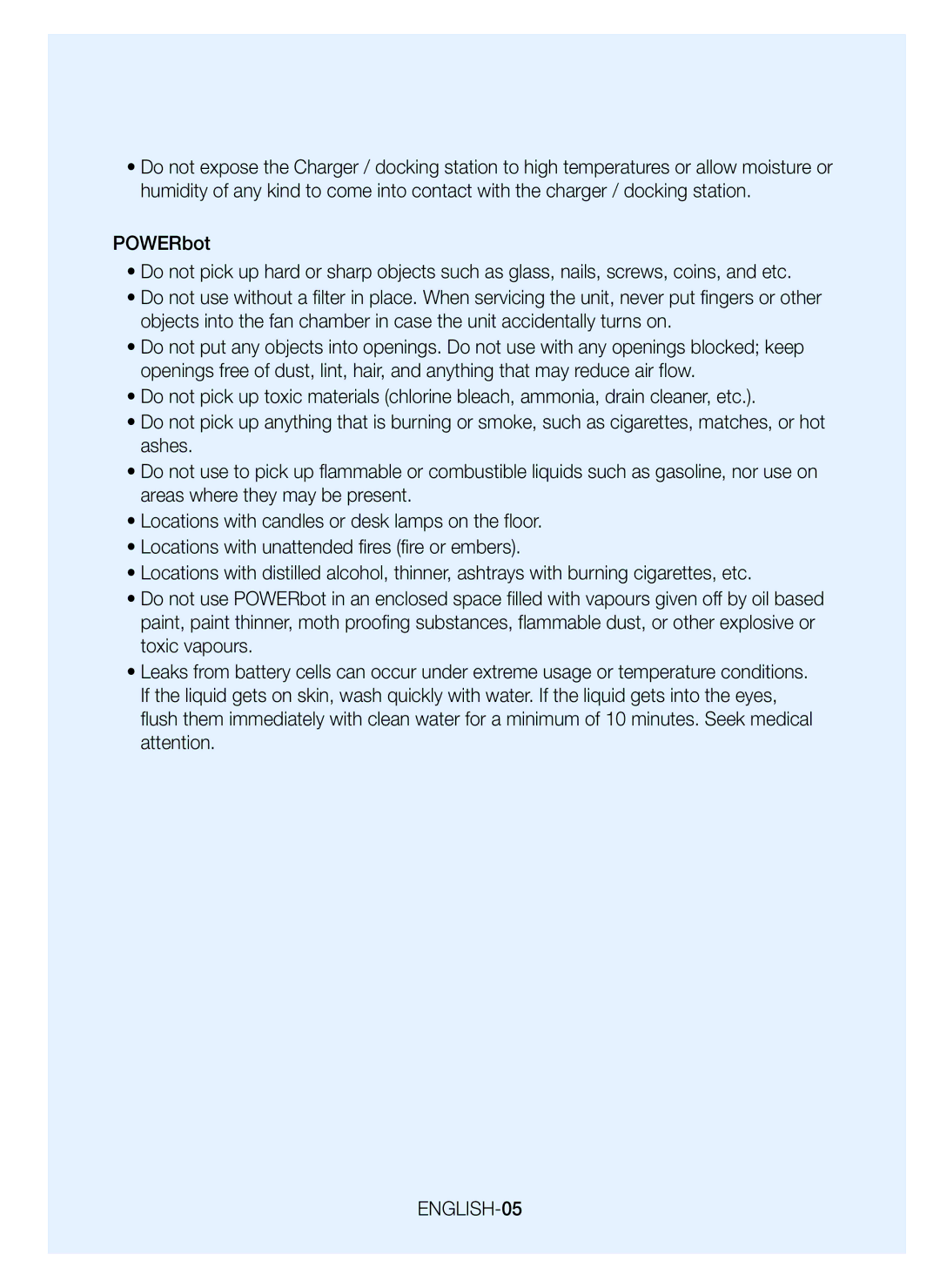 Samsung VR20K9350WK/SA manual ENGLISH-05 