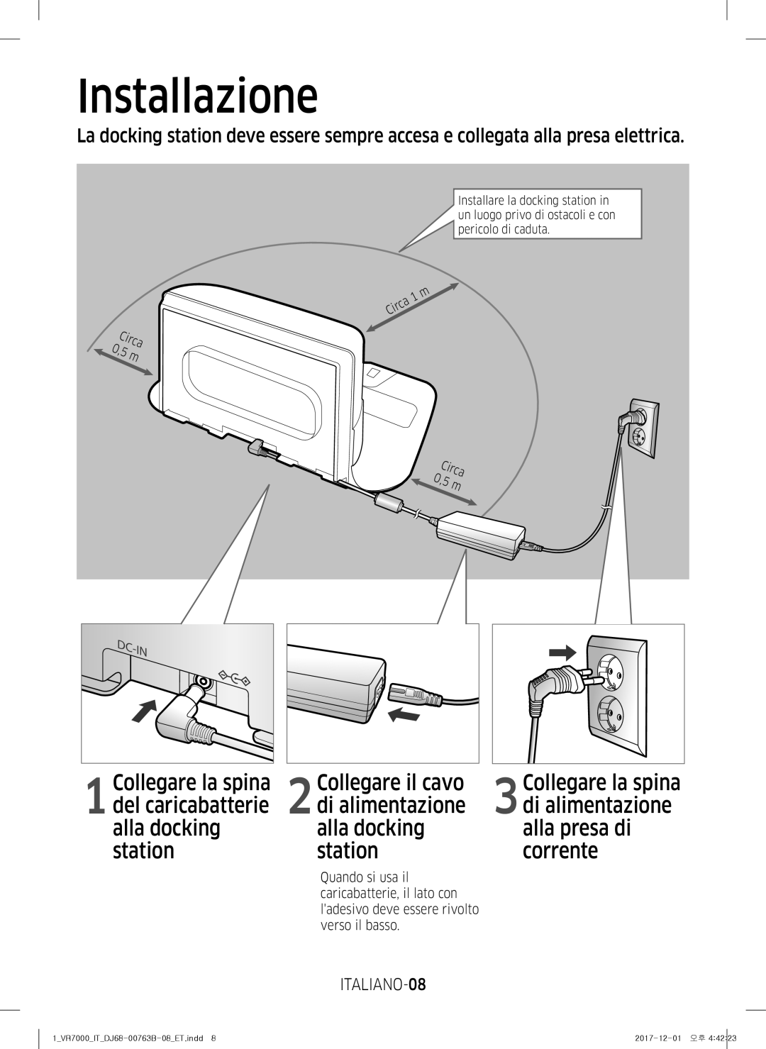 Samsung VR10M703IWG/ET, VR20M706TWD/ET, VR10M701IUW/ET, VR10M701TUG/ET, VR2DM704IUU/ET manual Installazione, ITALIANO-08 