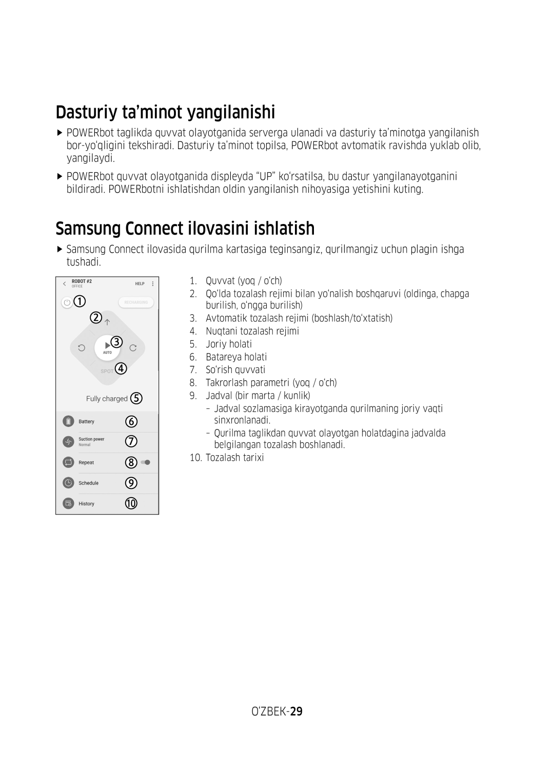 Samsung VR20M7070WD/EV, VR20M7070WS/EV, VR10M7010UW/EV, VR10M7030WW/EV manual Dasturiy ta’minot yangilanishi, ‘ZBEK-29 