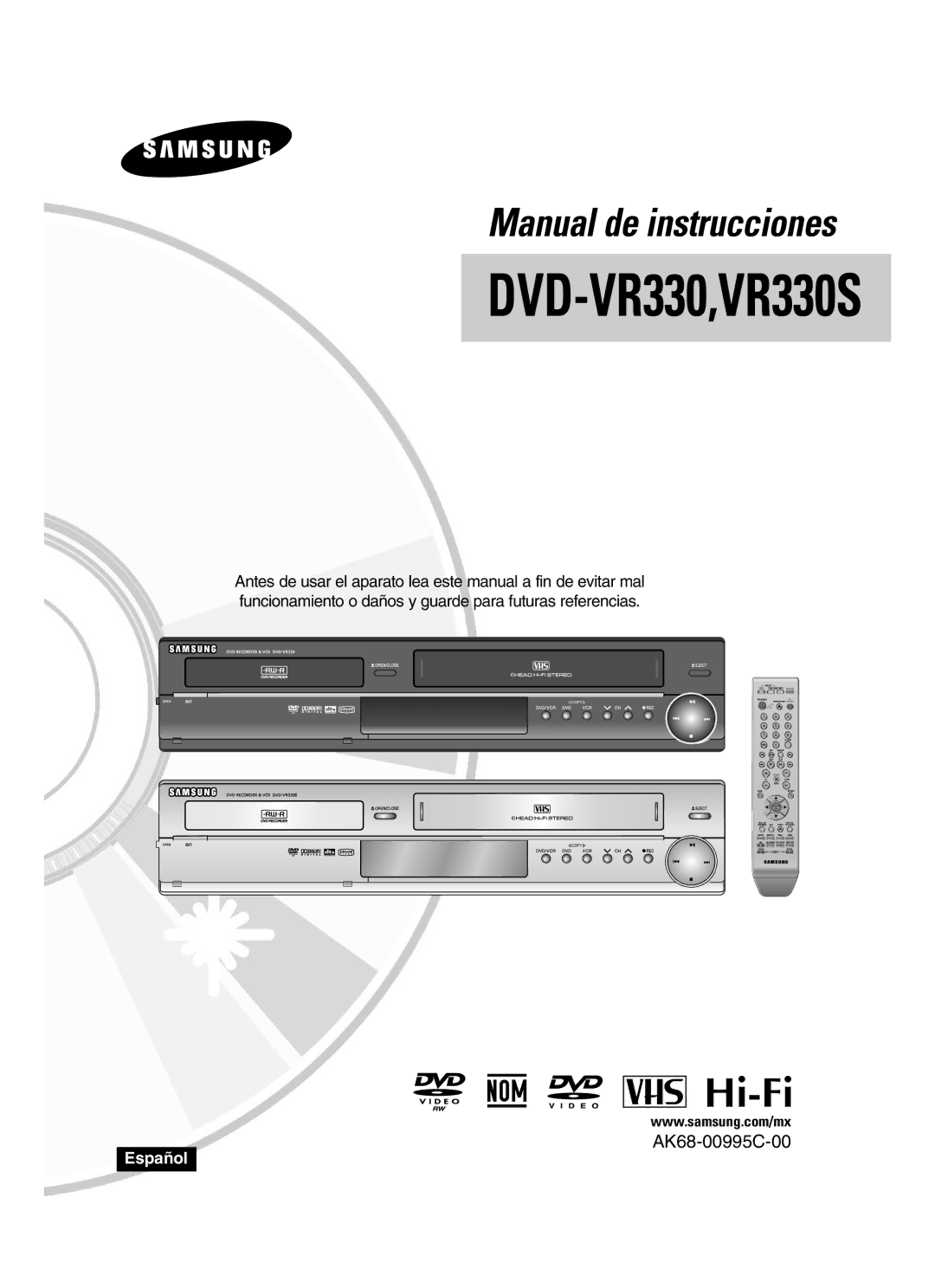 Samsung manual DVD-VR330,VR330S 