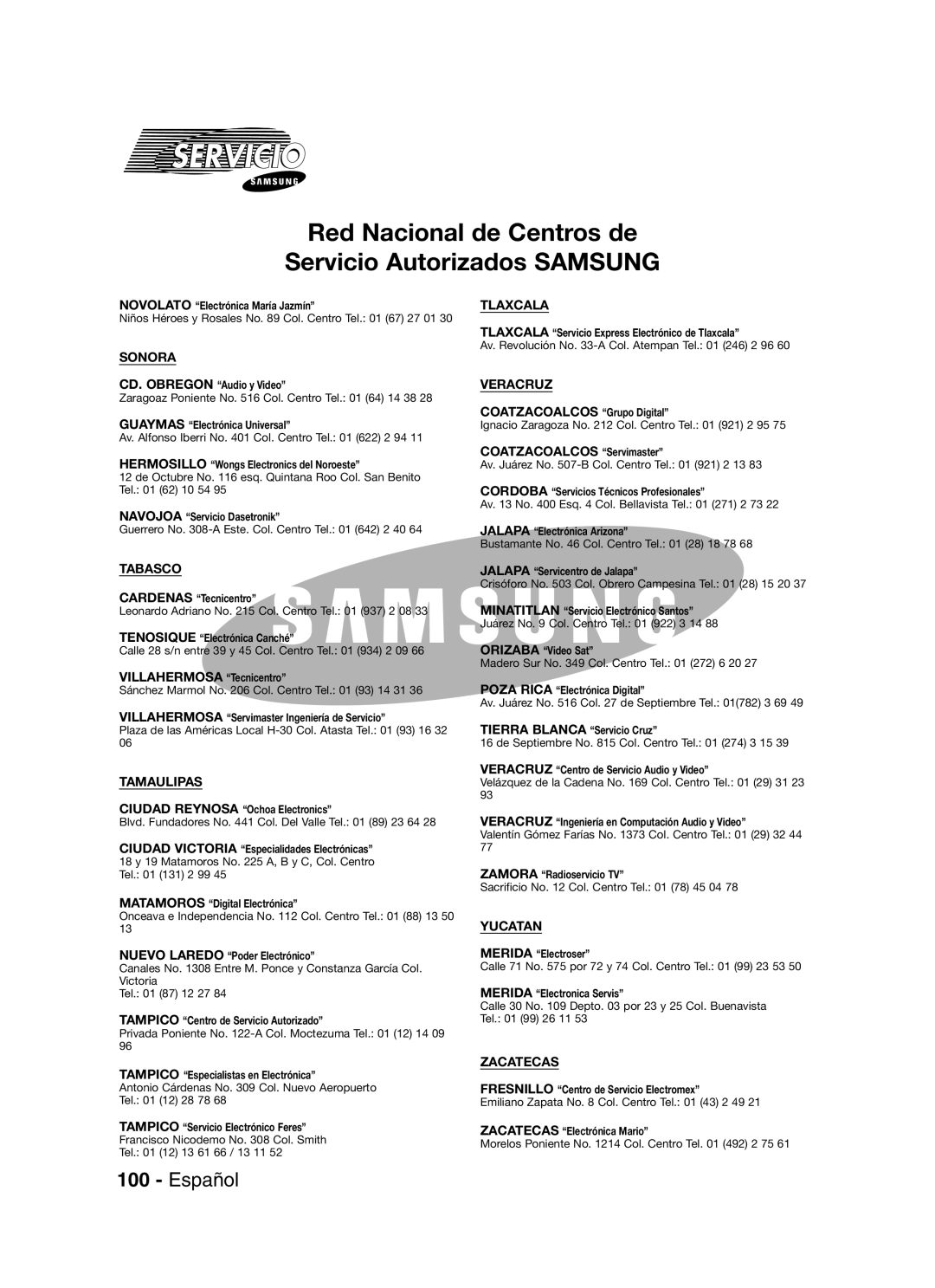 Samsung VR330 manual Sonora 