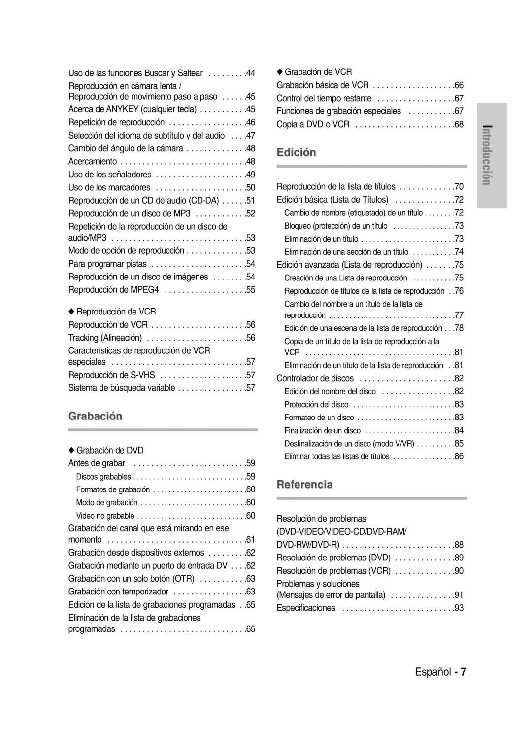 Samsung VR330 manual Uso de las funciones Buscar y Saltear, Uso de los señaladores, Modo de opción de reproducción 