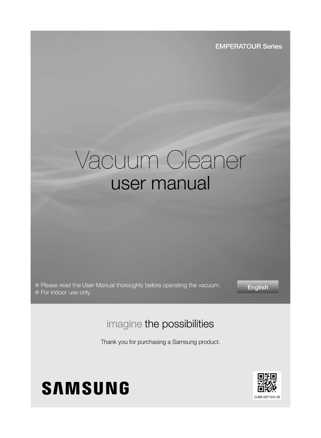 Samsung VW17H9090HC/HC manual Vacuum Cleaner 