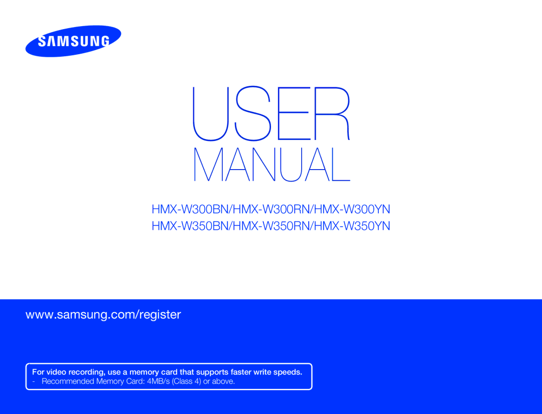 Samsung HMXW300YNX user manual User 