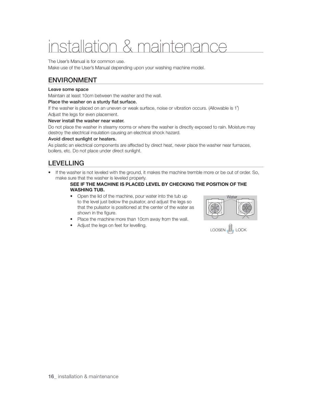 Samsung WA10V9UFP/YL manual 19,521017, HdyhVrphVsdfh, 1HYHULQVWDOOWKHZDVKHUQHDUZDWHU 