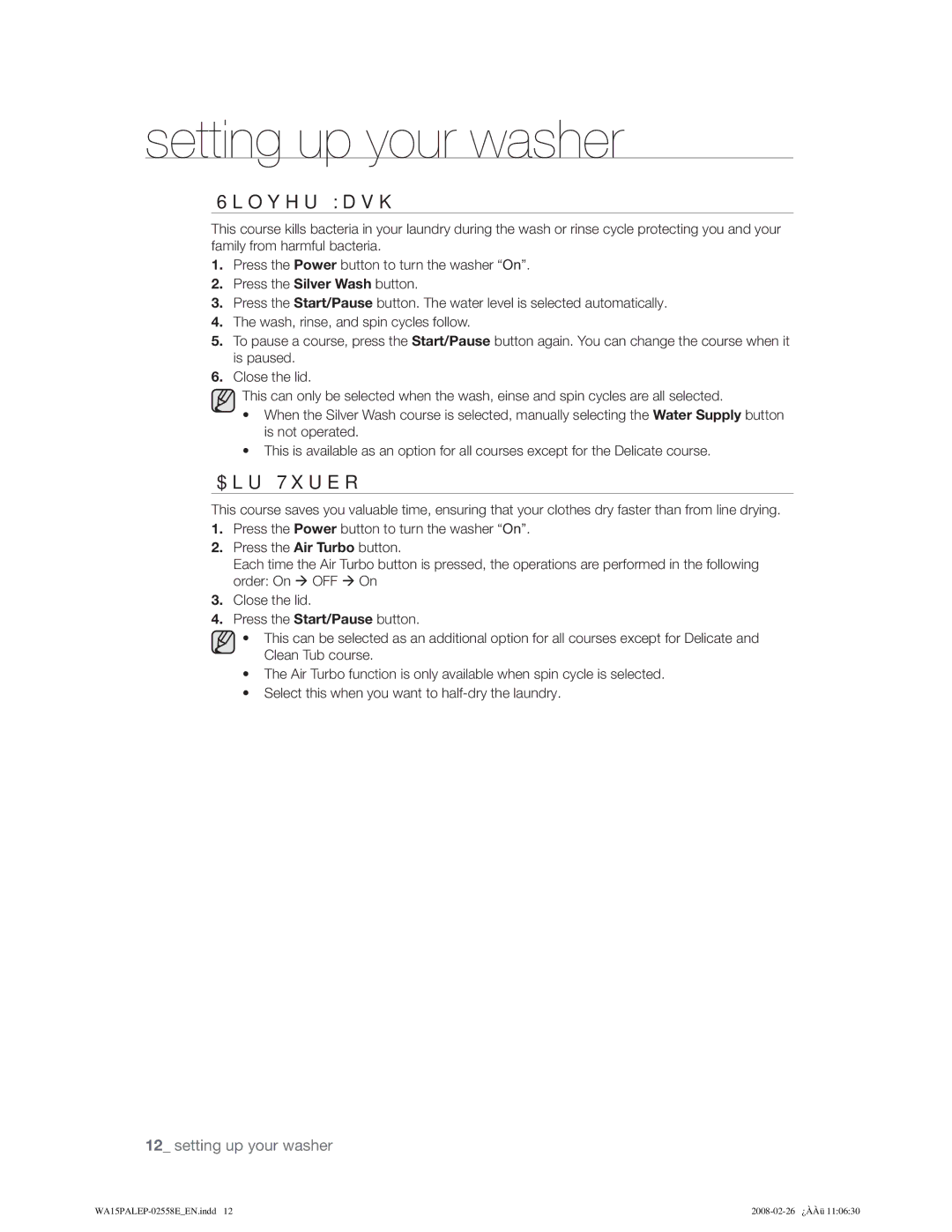 Samsung WA15PALFP/YL manual 6LOYHUDVK, $LU7XUER, Idplo\IurpKdupixoEdfwhuld 