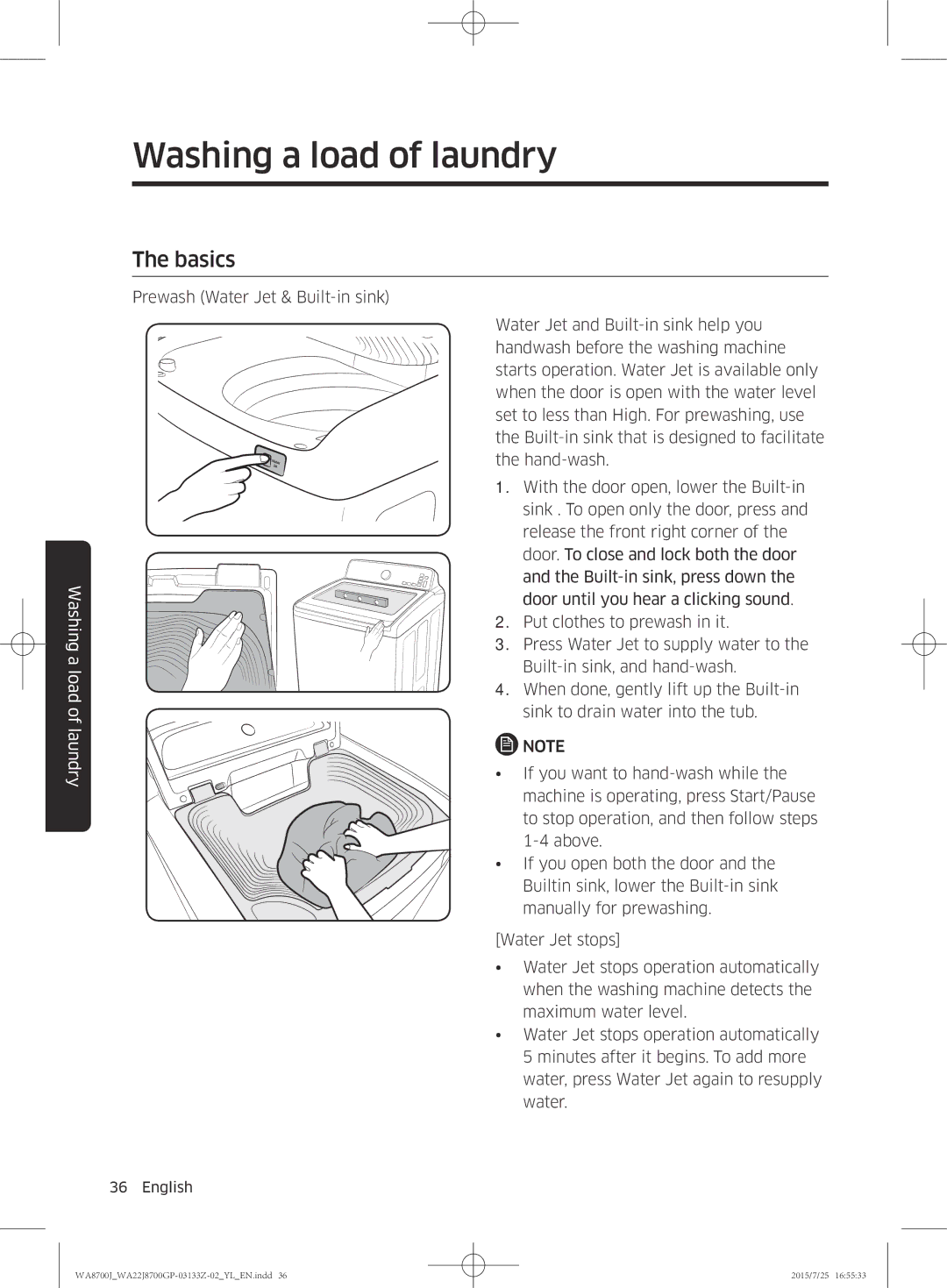 Samsung WA22J8700GP/YL manual Basics 