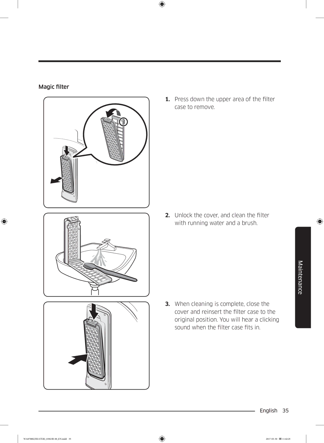 Samsung WA22M8700GV/YL manual Maintenance 