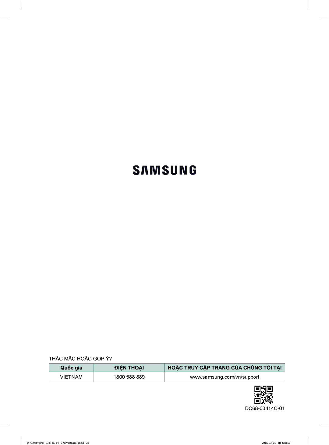 Samsung WA80H4000SW/SV, WA72H4000SG/SV, WA72H4000SW/SV, WA72H4200SW/SV, WA80H4000SG/SV, WA82H4200SW/SV, WA80H4000SG1SV Vietnam 