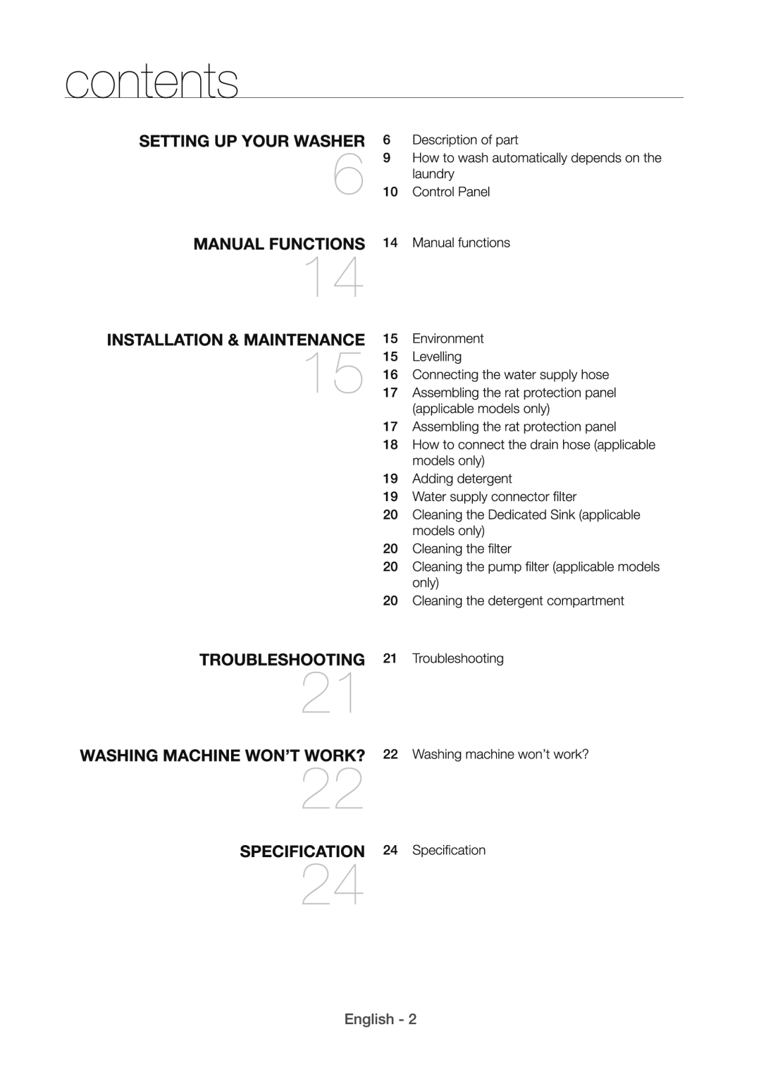 Samsung WA82H4000HA/SV manual 