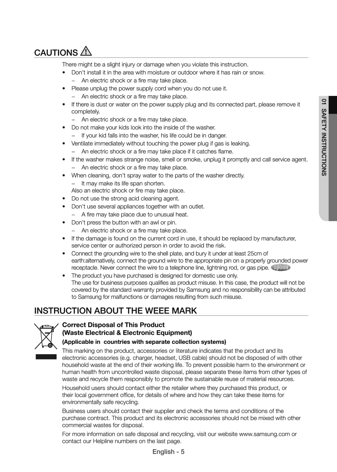 Samsung WA82H4000HA/SV manual 