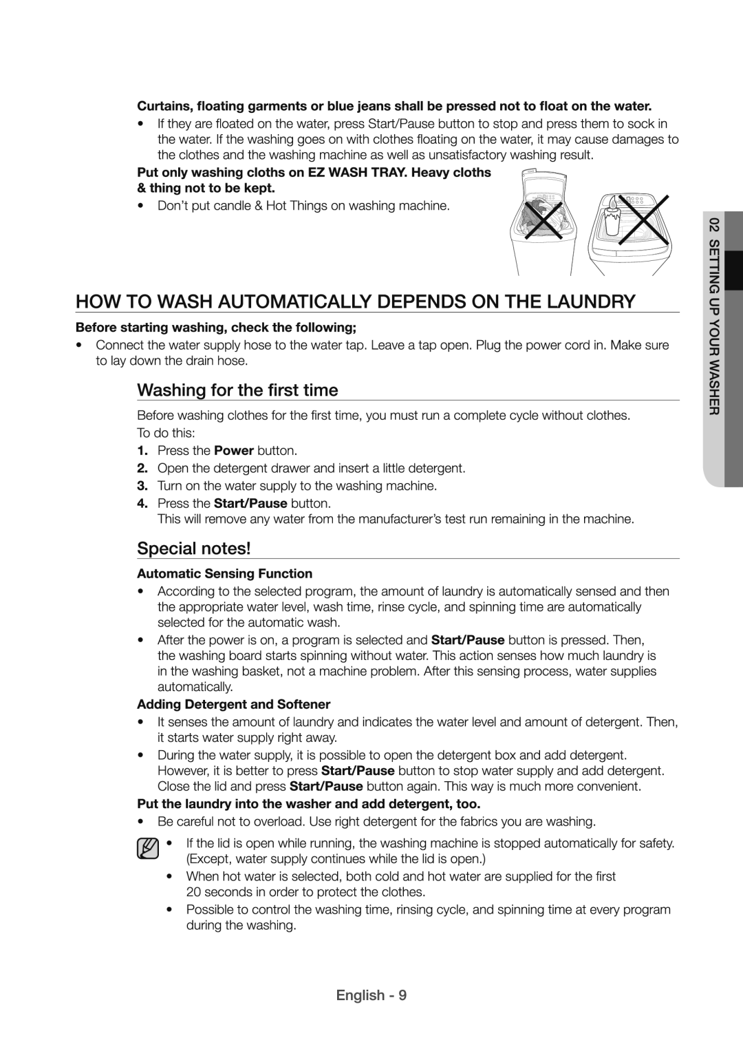 Samsung WA82H4000HA/SV manual 