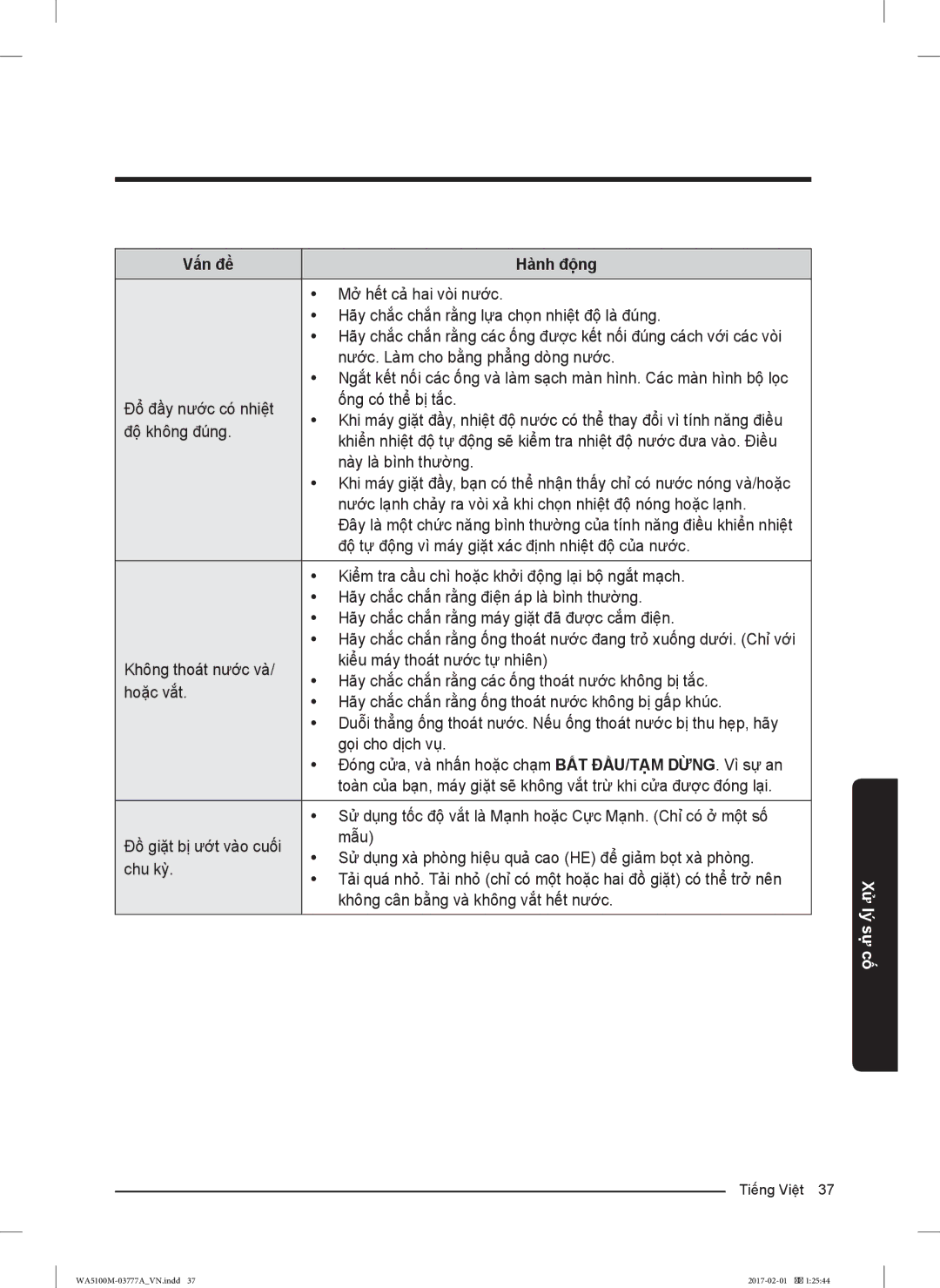 Samsung WA90M5120SG/SV, WA82M5110SW/SV, WA85M5120SG/SV, WA85M5120SW/SV, WA90M5120SW/SV, WA82M5110SG/SV Mở hết cả hai vòi nước 