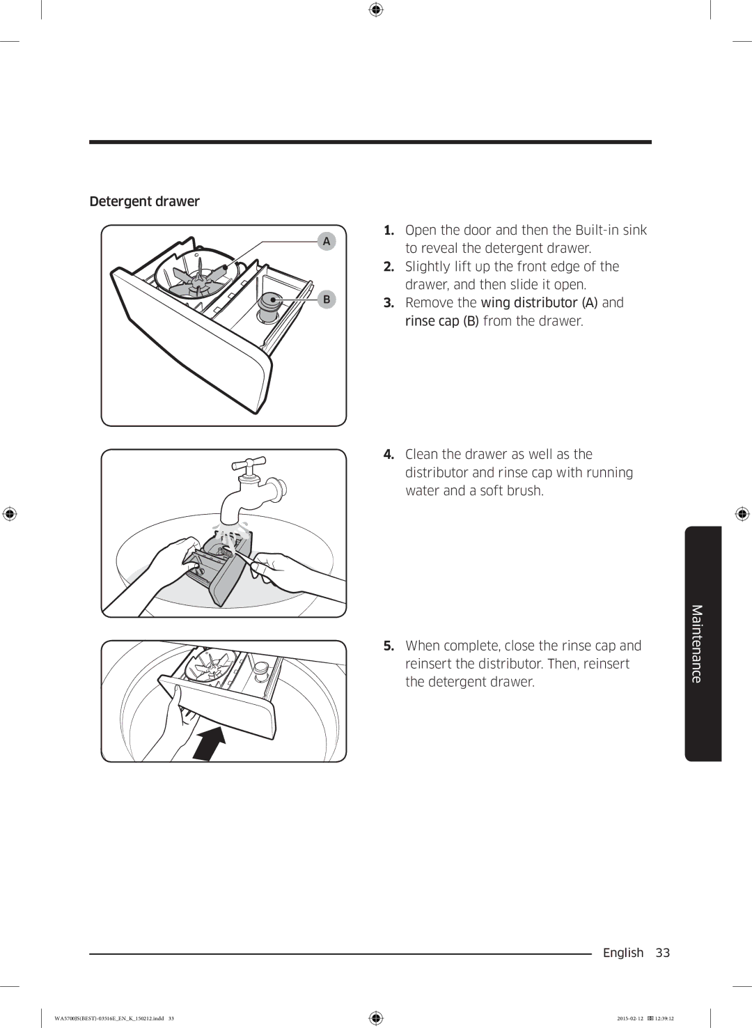 Samsung WA90J5730SS/YL manual Maintenance 