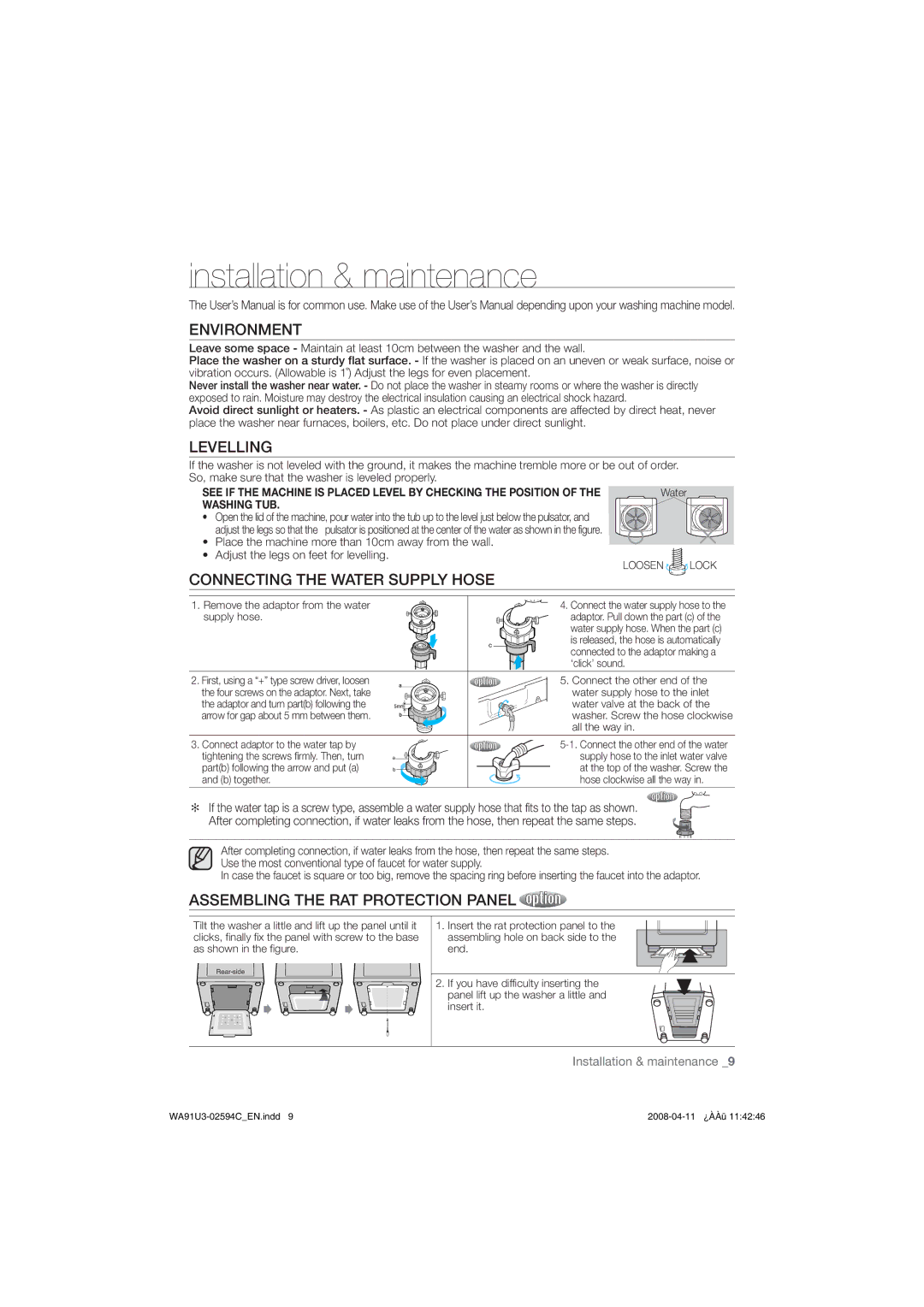 Samsung WA85V3, WA91V3 manual JotubmmbujpoNbjoufobodf, 30/.&/5, $0//&$5*/5&85&34611-04, 44&.#-*/5&351305&$5*0/1 