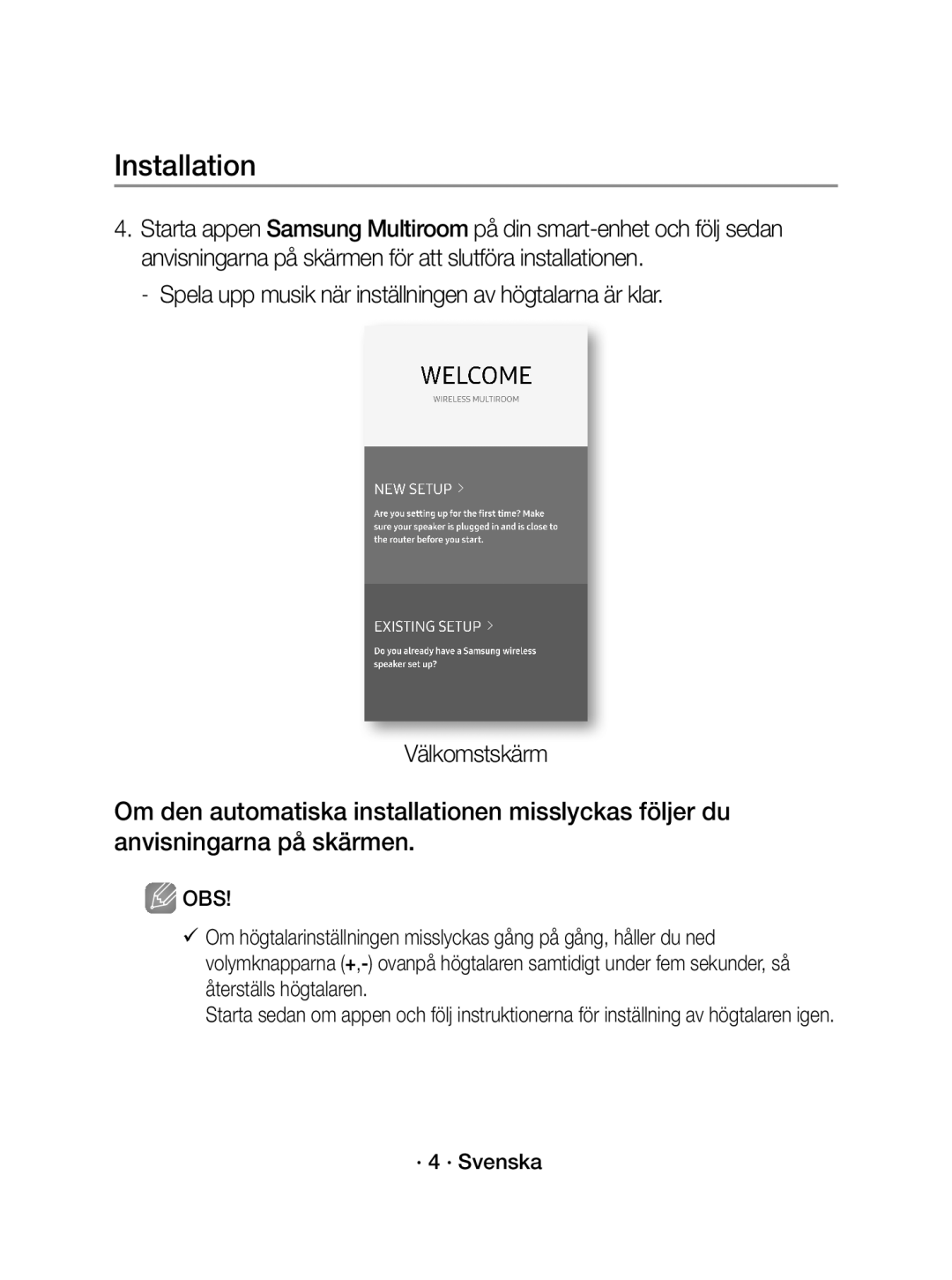 Samsung WAM1400/XE manual · 4 · Svenska 