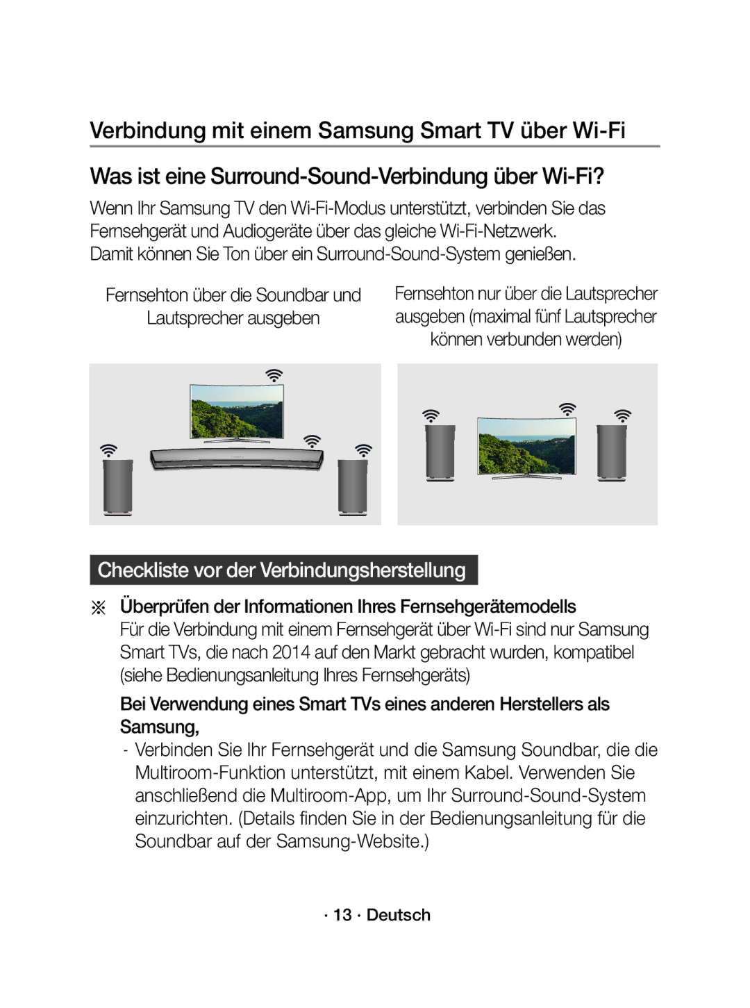 Samsung WAM1500/EN Checkliste vor der Verbindungsherstellung, Überprüfen der Informationen Ihres Fernsehgerätemodells 