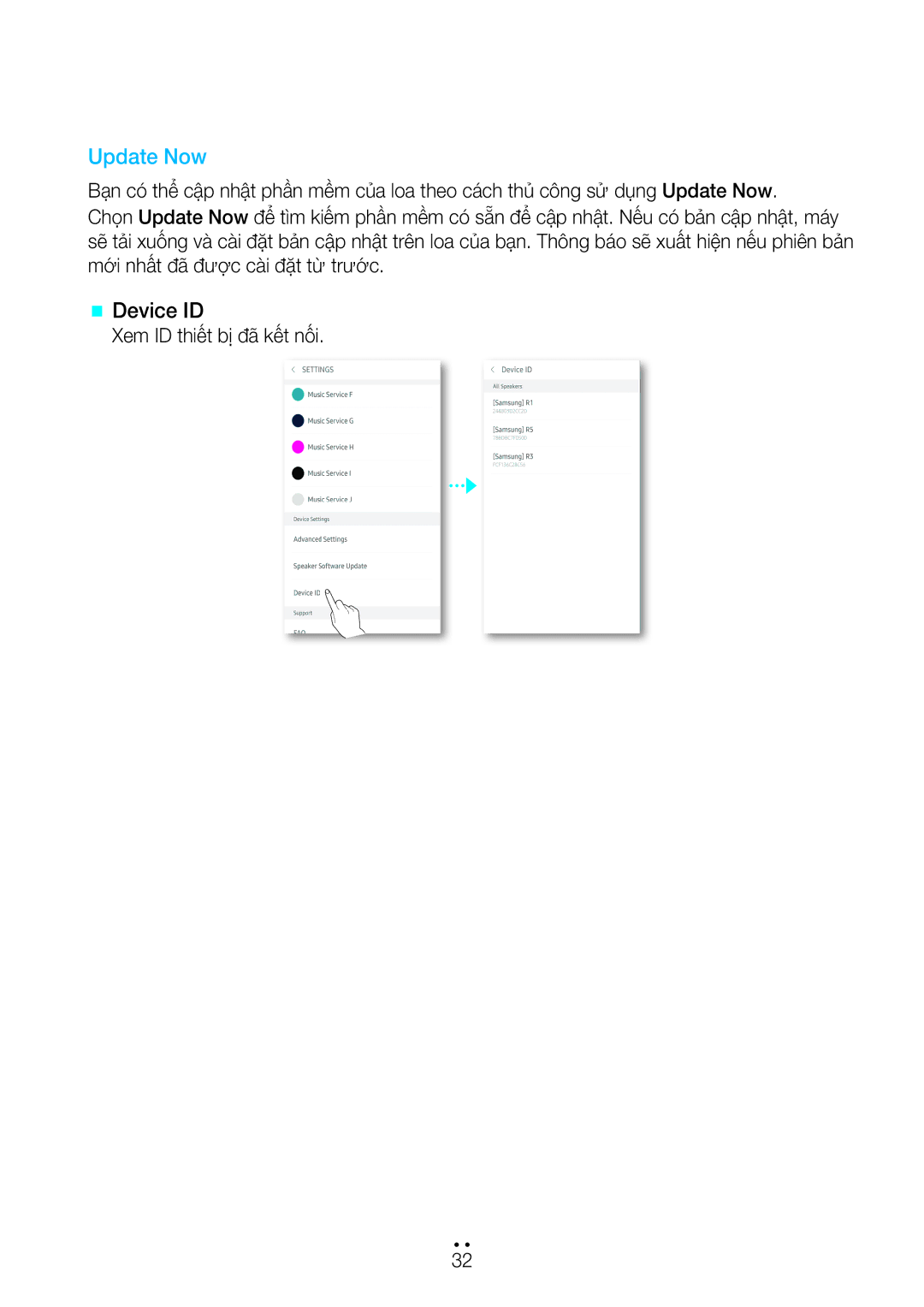 Samsung WAM1500/XV, WAM3500/XV manual Update Now, @@ Device ID 