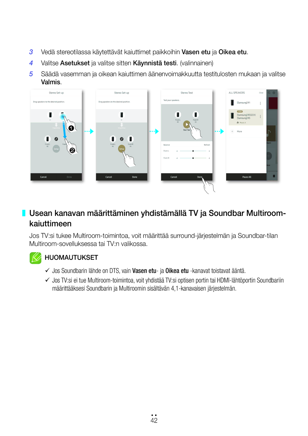 Samsung WAM1500/XE, WAM1501/XE, WAM3501/XE, WAM3500/XE, WAM5500/XE manual Huomautukset 