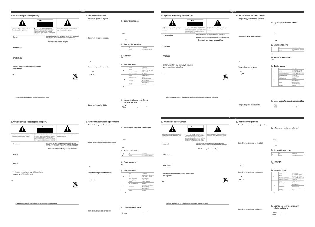 Samsung WAM250/EN manual AA Bezpečnostní opatření, AA O síťovém připojení, AA Kompatibilní produkty, AA Συμβατά προϊόντα 