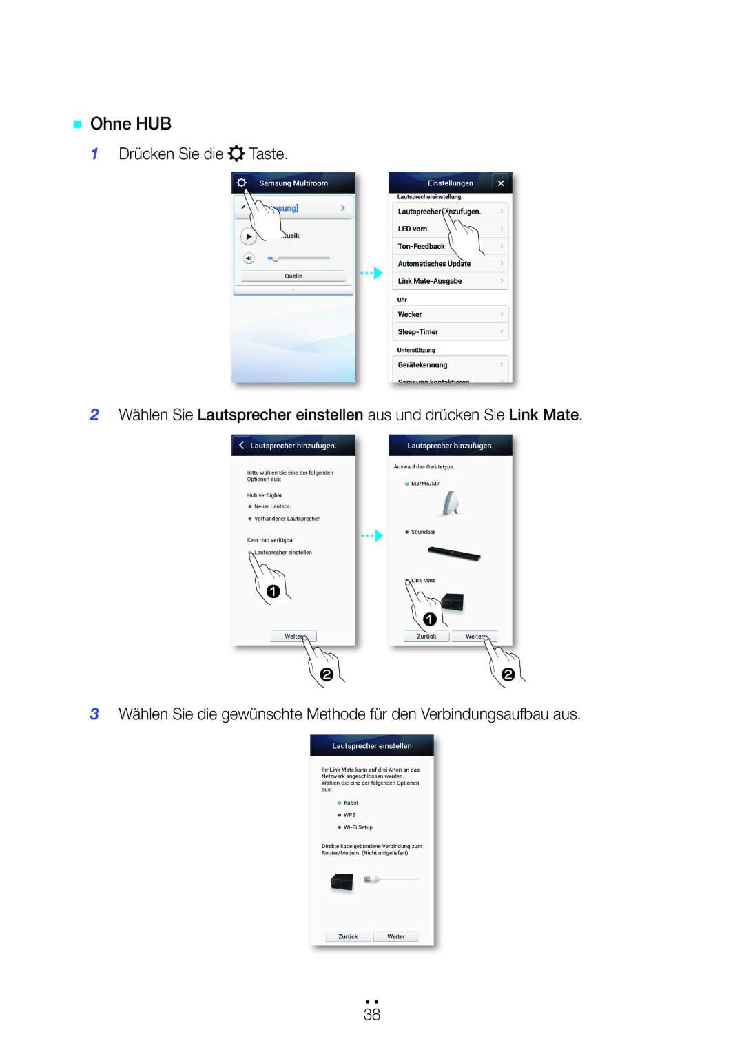 Samsung WAM270/EN manual `` Ohne HUB 