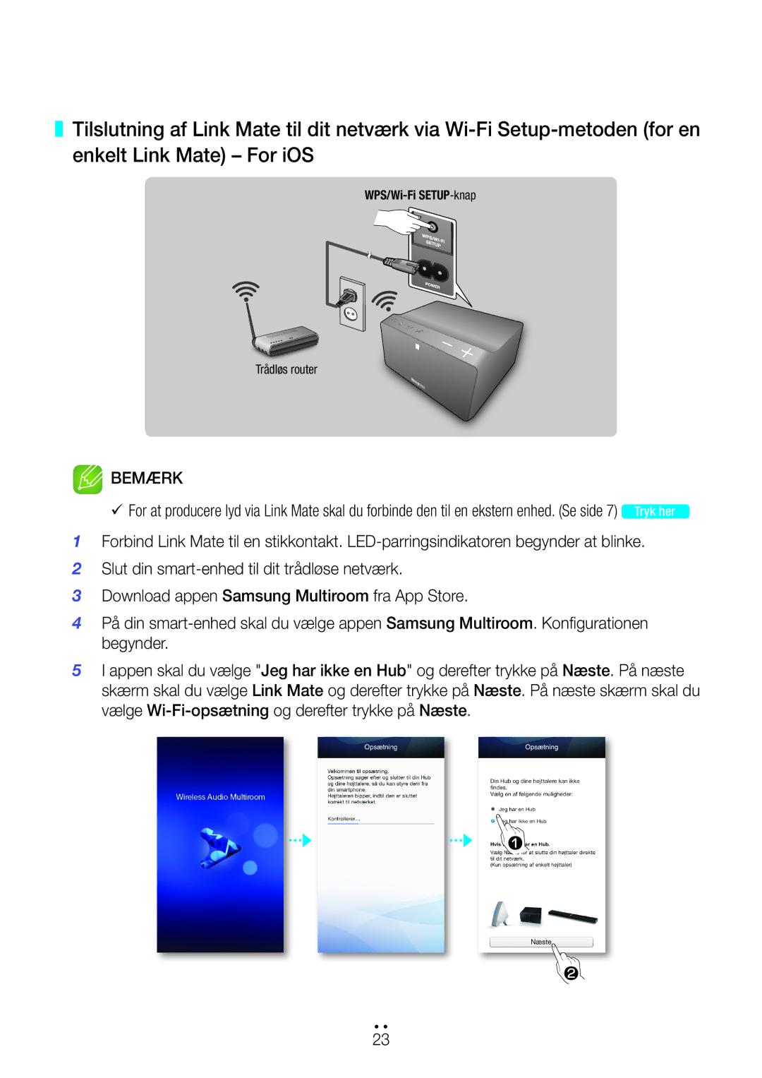 Samsung WAM270/XE manual WPS/Wi-Fi SETUP-knap 