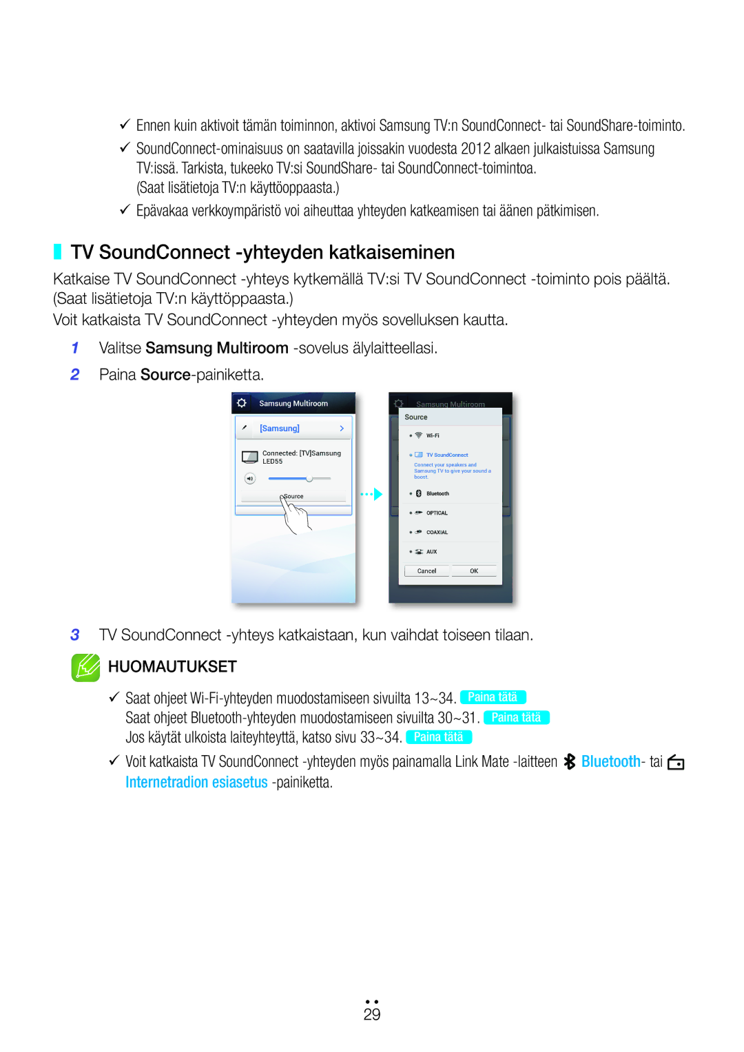 Samsung WAM270/XE manual TV SoundConnect -yhteyden katkaiseminen 