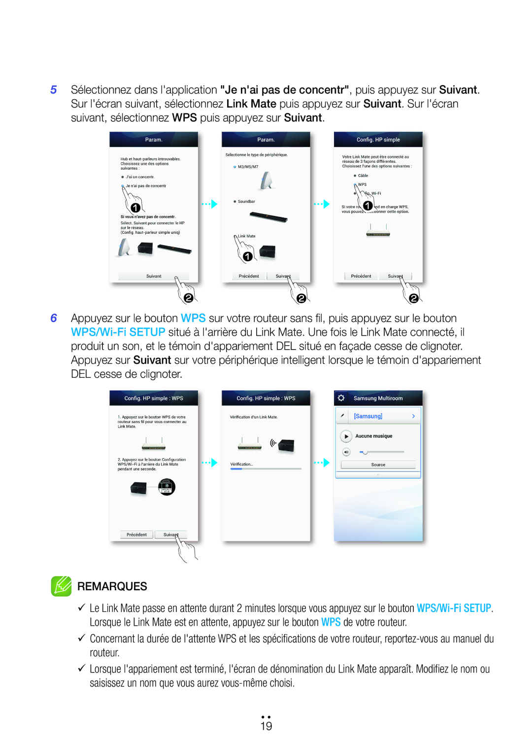 Samsung WAM270/ZF manual Remarques 