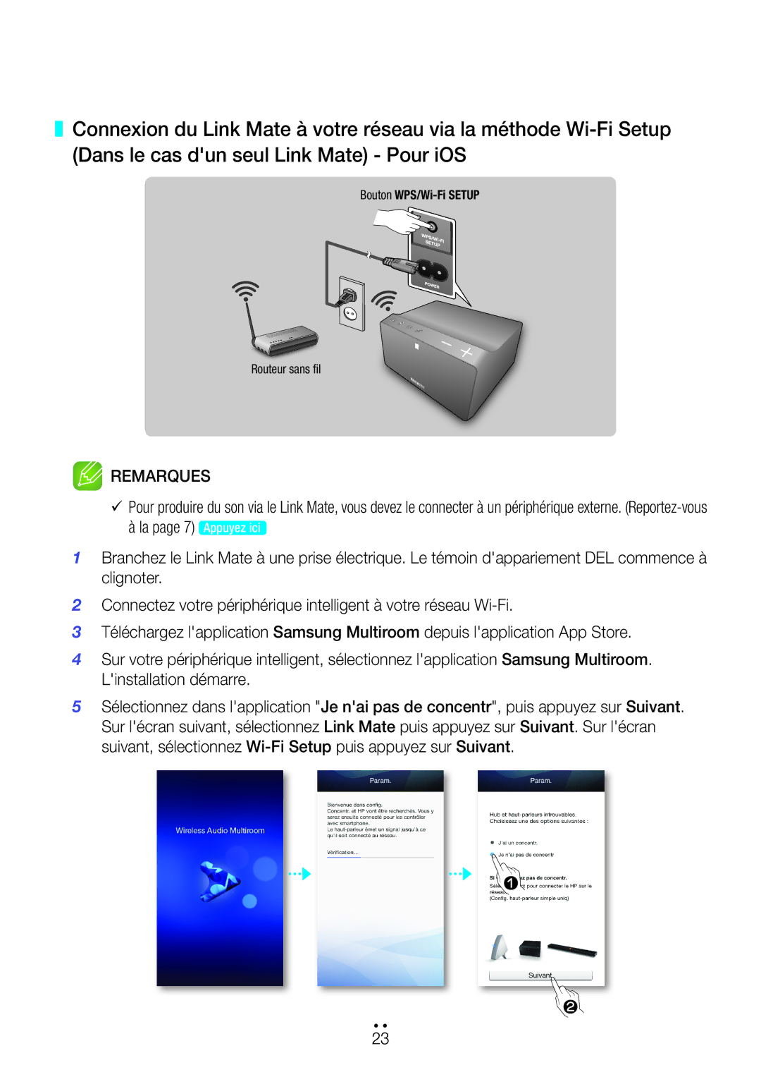 Samsung WAM270/ZF manual Bouton WPS/Wi-Fi Setup 