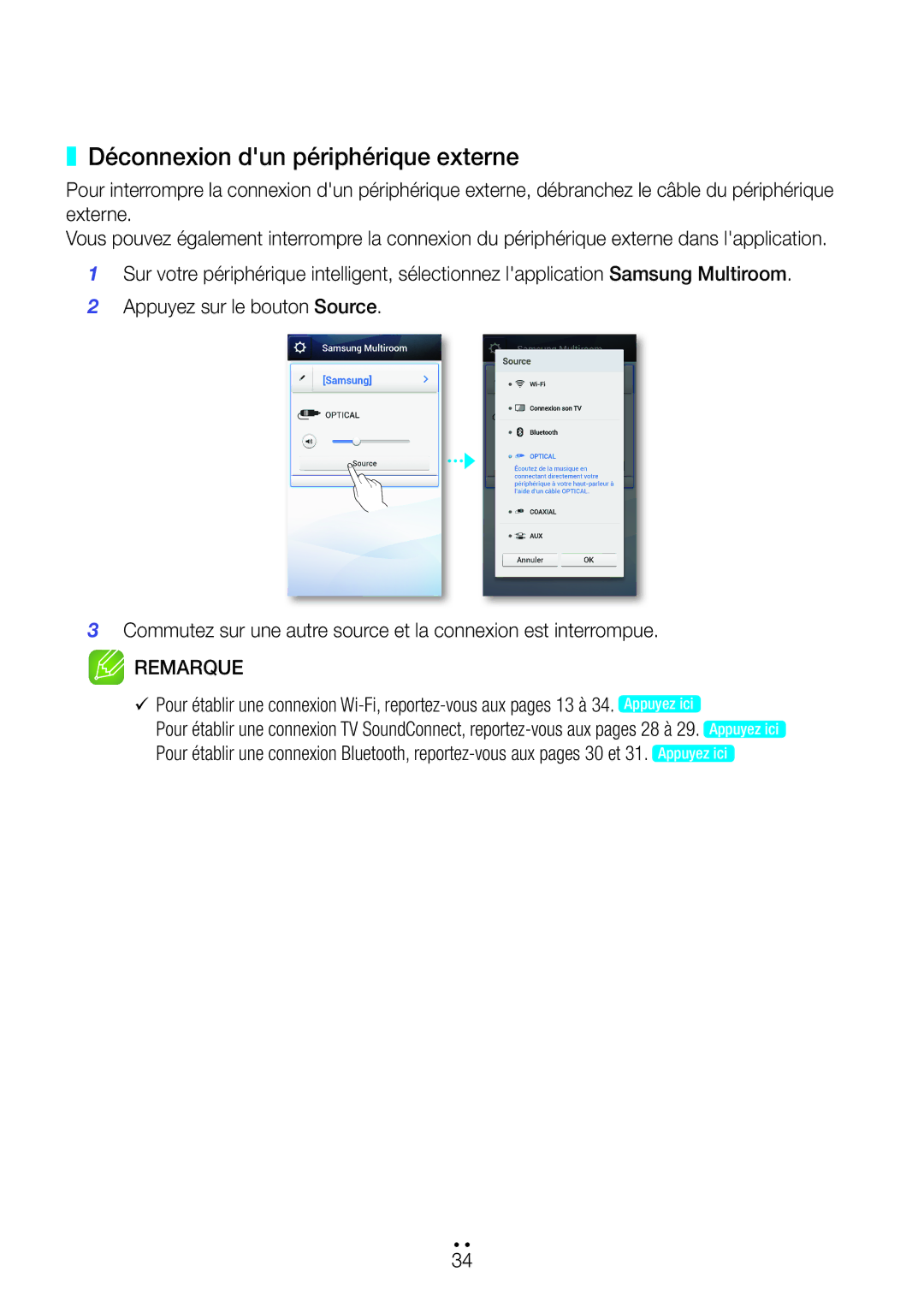 Samsung WAM270/ZF manual Déconnexion dun périphérique externe 