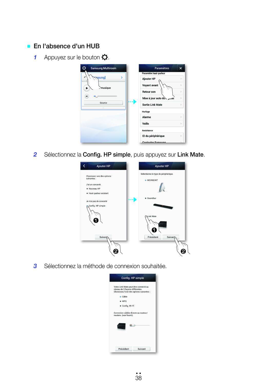 Samsung WAM270/ZF manual `` En labsence dun HUB 