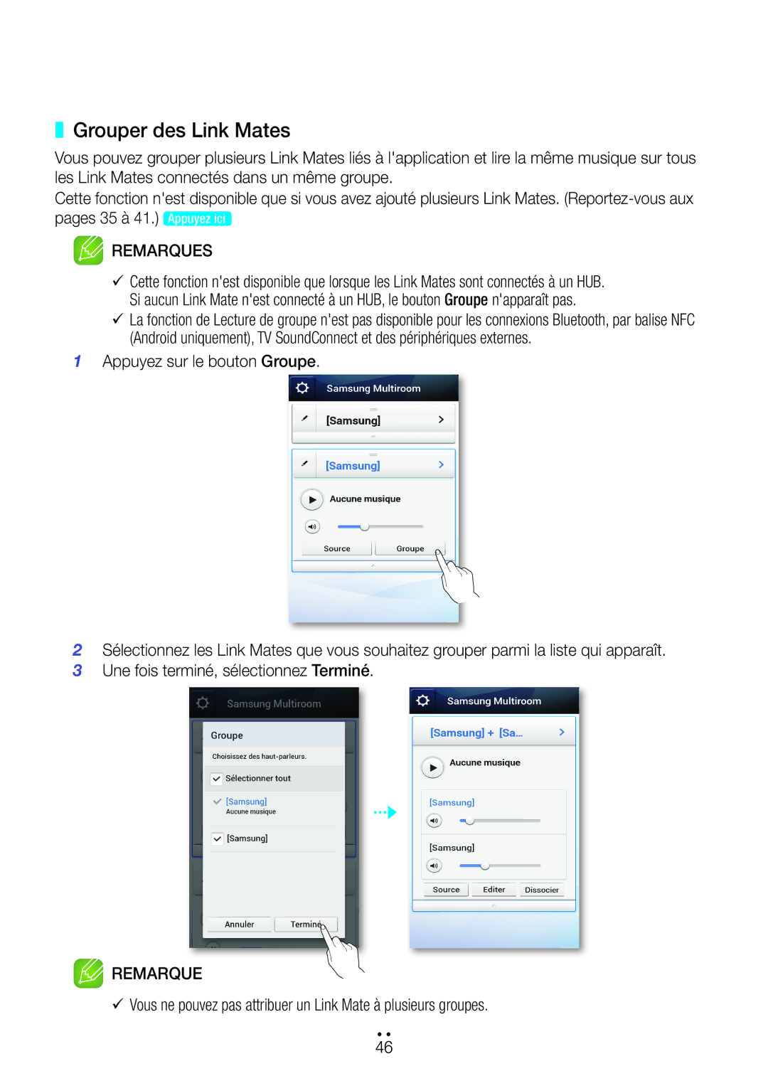 Samsung WAM270/ZF manual Grouper des Link Mates 