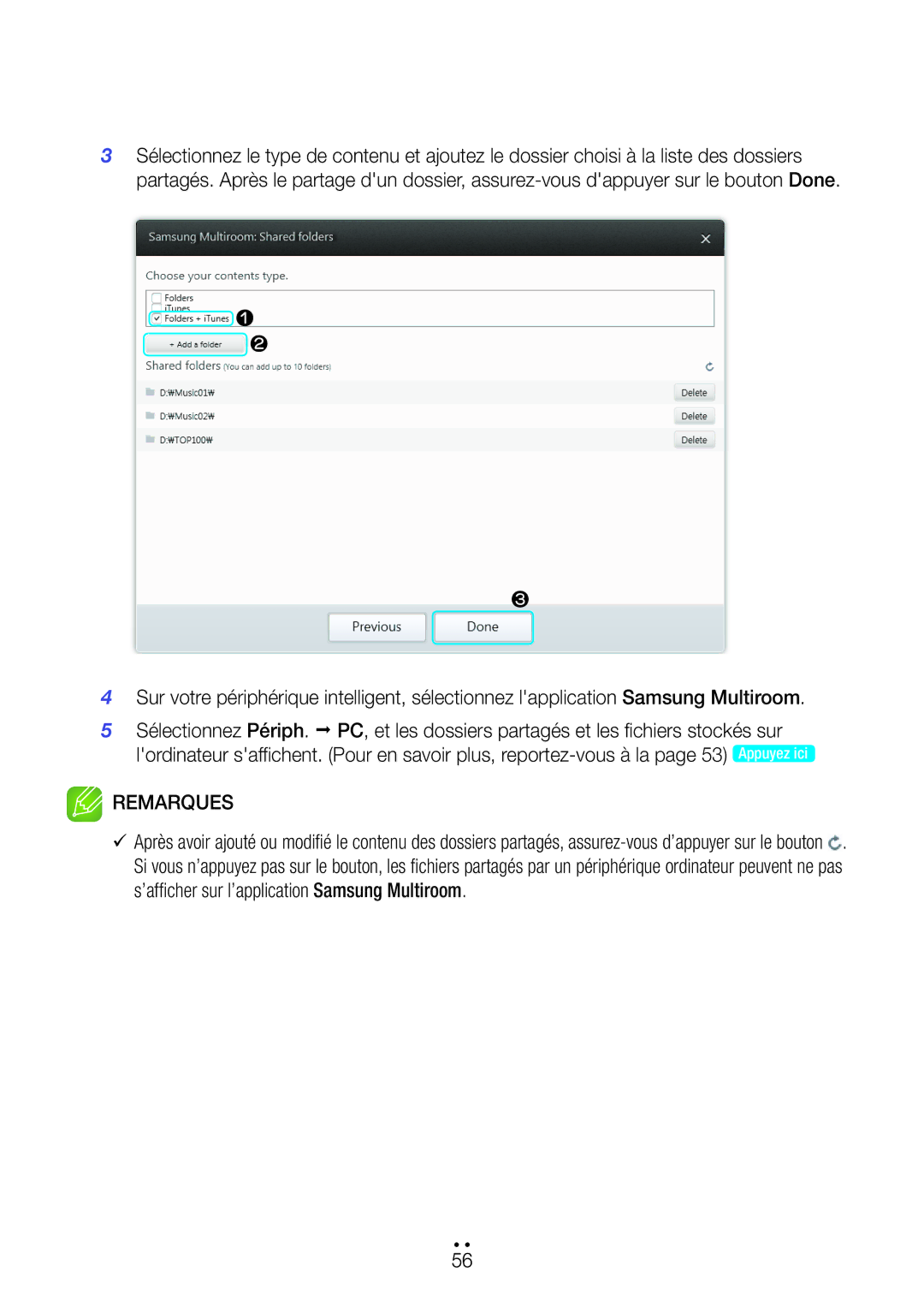 Samsung WAM270/ZF manual Remarques 