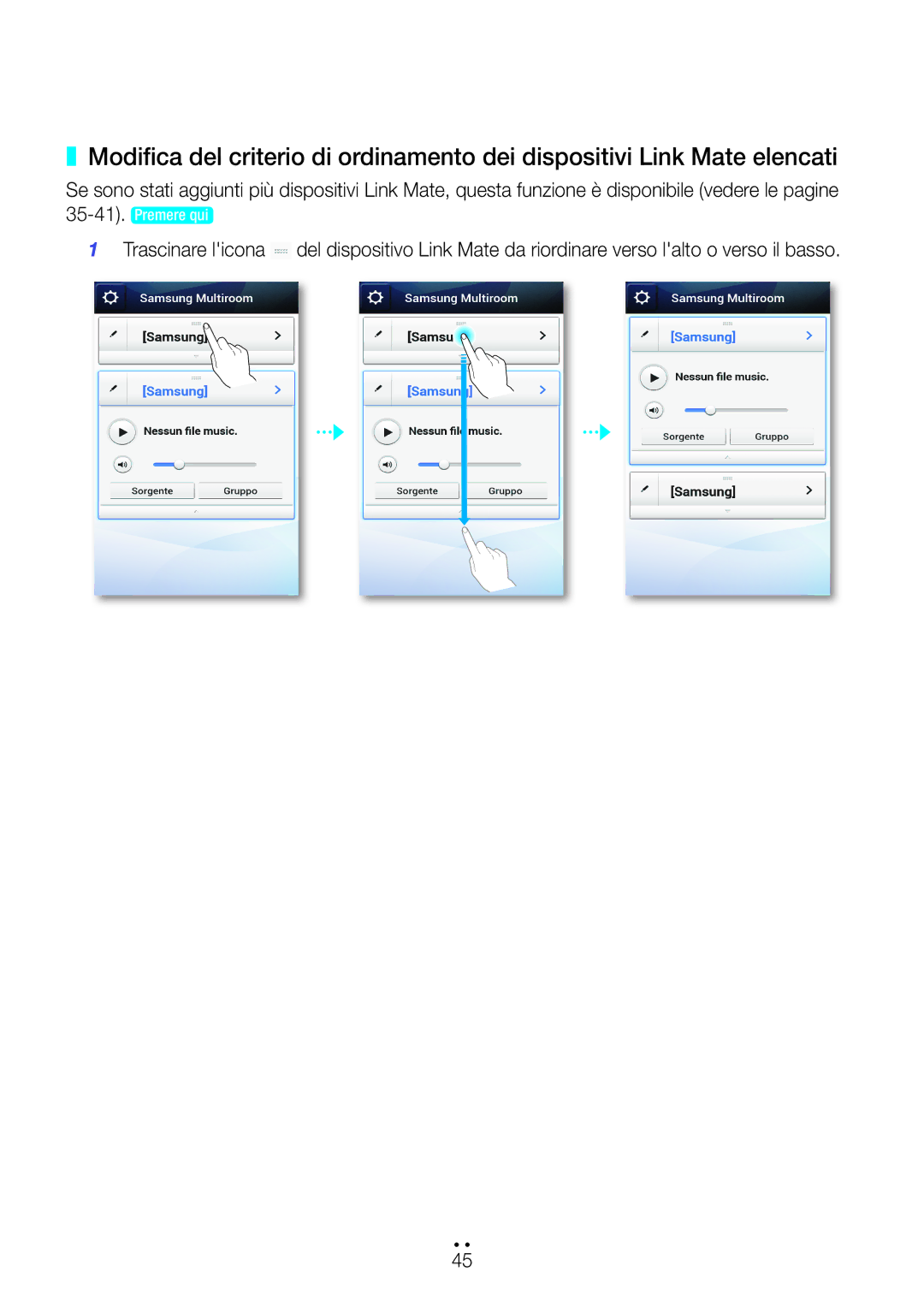 Samsung WAM270/ZF manual Premere qui 