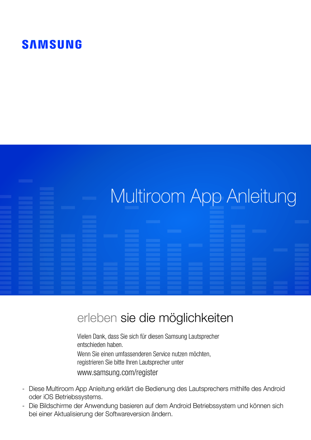 Samsung WAM1501/EN, WAM3500/EN, WAM1500/EN, WAM3501/EN, WAM5500/EN manual Multiroom App Anleitung 