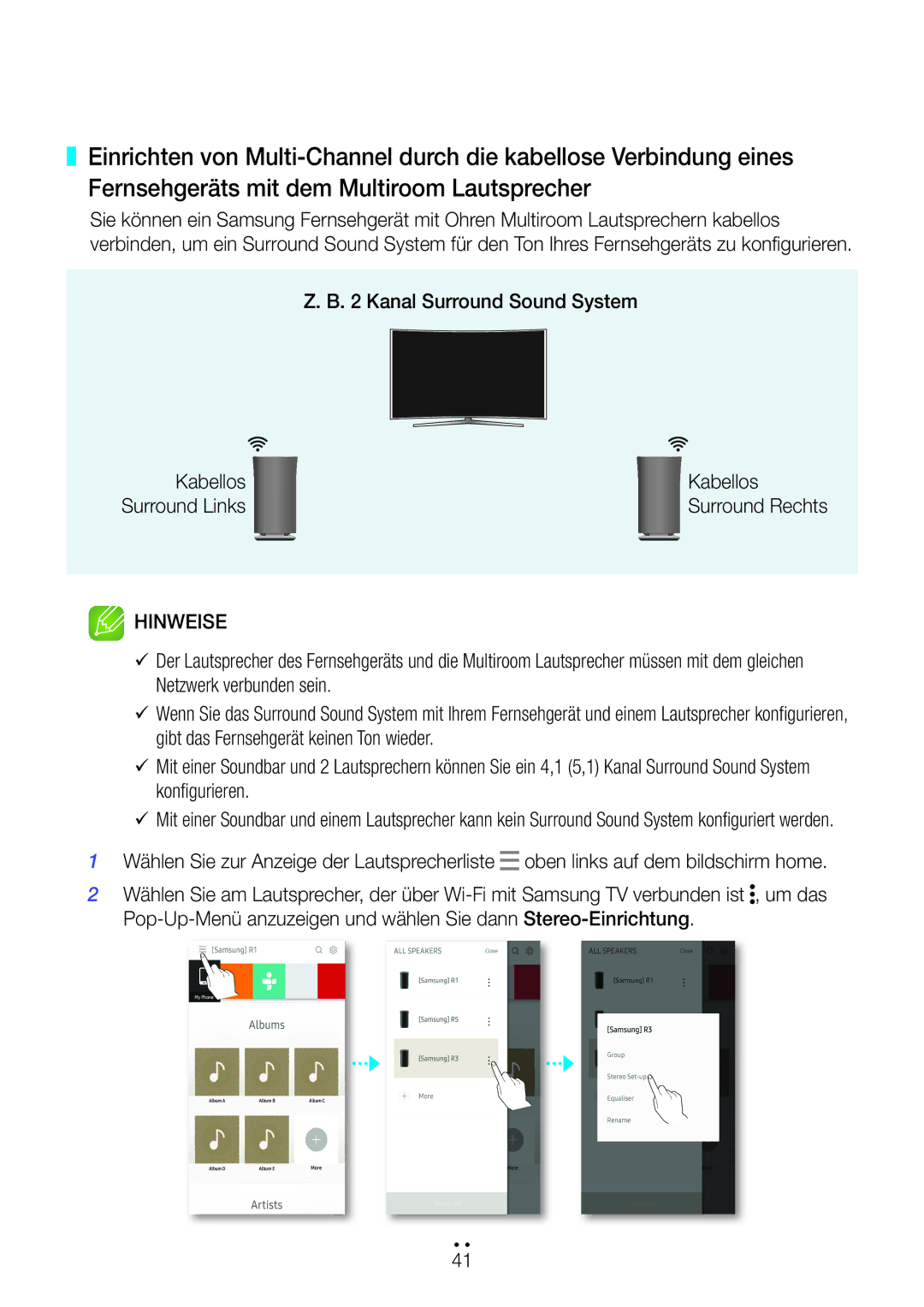 Samsung WAM1501/EN, WAM3500/EN, WAM1500/EN, WAM3501/EN, WAM5500/EN manual Kanal Surround Sound System Kabellos 